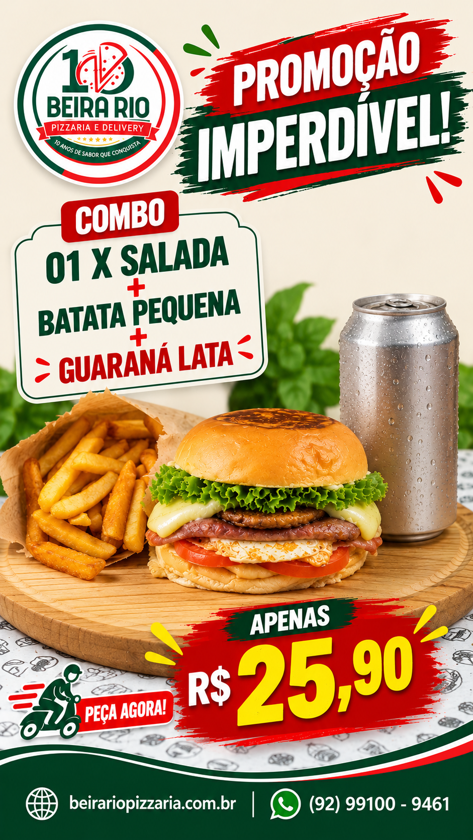 Combo 01 com Fritas por R$ 25,90
