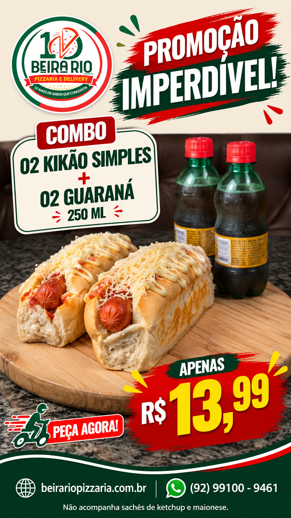 02 Kikão Simples + 02 Guaraná 250 ml por R$ 13,99