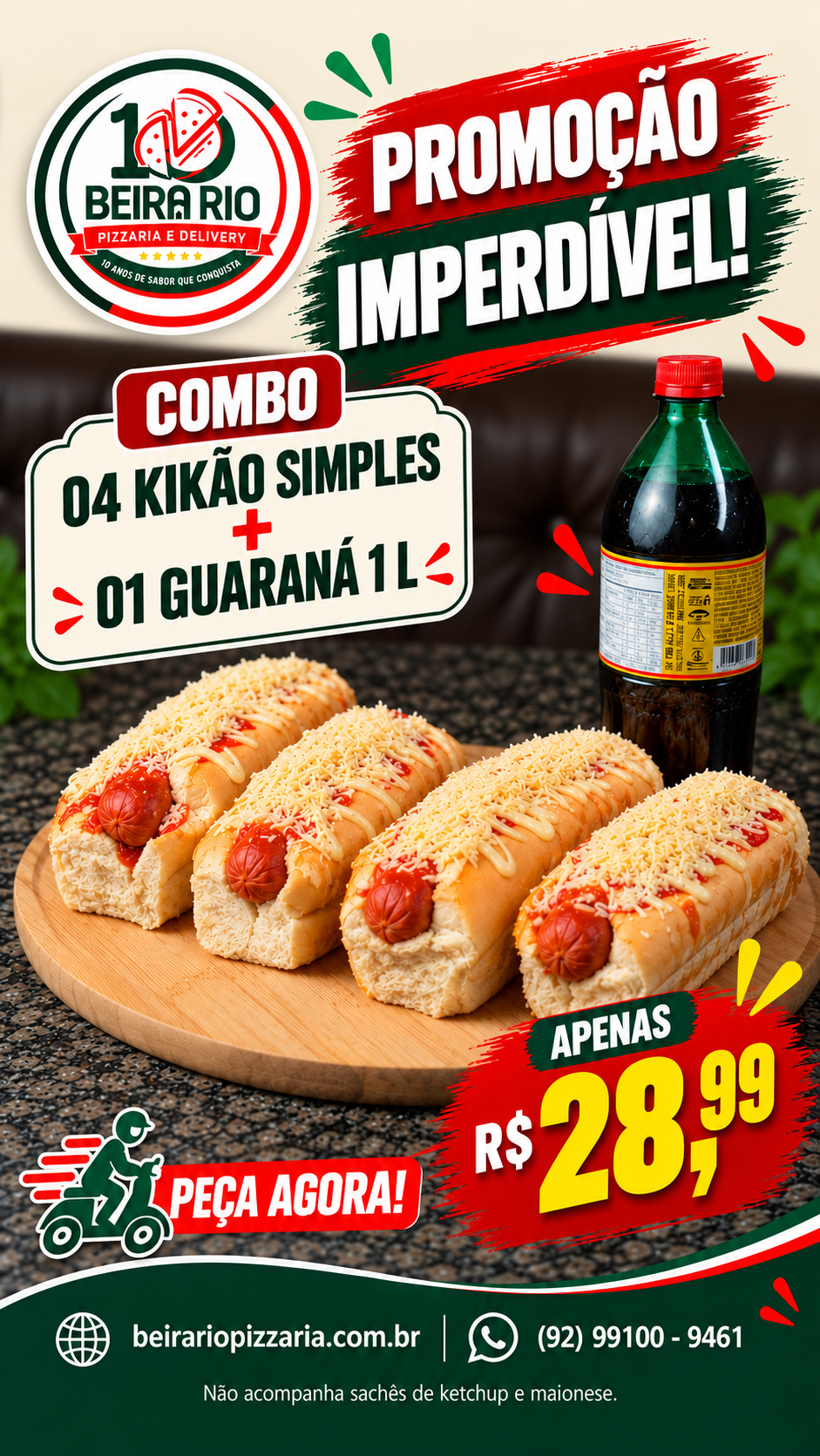 04 Kikão Simples + 01 Guaraná 1 L por R$ 28,99