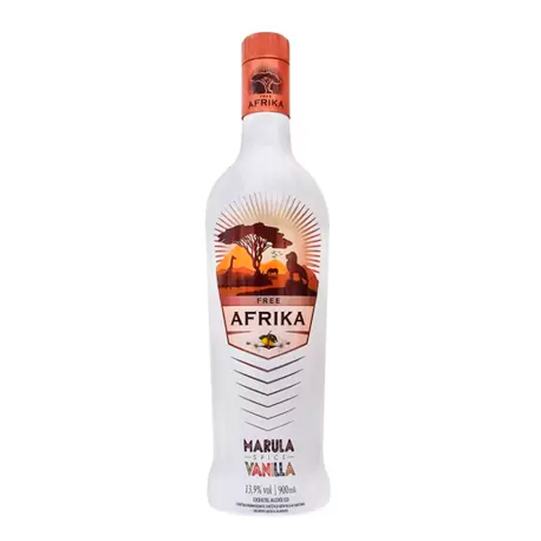 Destilados: Licor Afrika Marula Vanilla 900ml - O Free Afrika possui uma textura diferenciada e um sabor incrível, ideal para compor seu aperitivo e acompanhar qualquer momento. Esta versão enriquece o sabor da Marula com um toque de Baunilha.