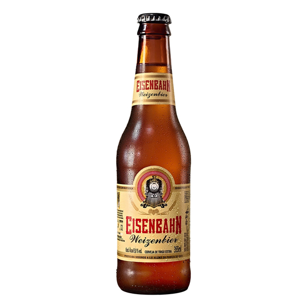 Cervejas: Eisenbahn Weizenbier 355ml - Uma receita vinda diretamente do sul da Alemanha.Cerveja Eisenbahn não filtrada que traz sabor equilibradoe aparência turva. Esta é a clássica cerveja de trigo típica do sul da Alemanha.