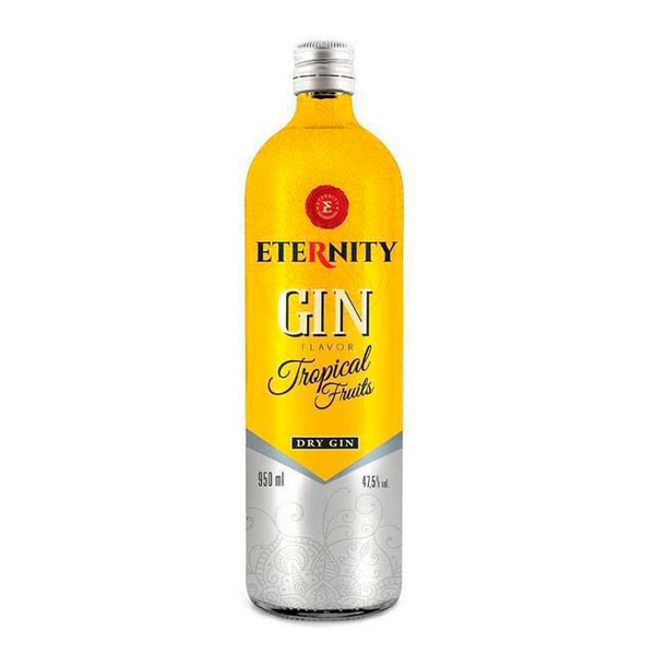 Gin: Gin Eternity Frutas Tropicais 900ml - O Gin Eternity Tropical Fruits é a bebida do momento! Obtido pela destilação de um composto alcoólico retificado, na presença de bagas de zimbro, adquirindo os aromas e características dessa fruta, deixa seu drinks muito mais saborosos.