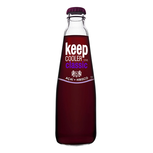 ice: Cooler Keep Cooler Açaí com Hibisco 275ml - O Keep Cooler Açaí e Hibisco é uma bebida jovem e refrescante, elaborada a partir de vinho, suco de uva e extratos naturais de frutas.