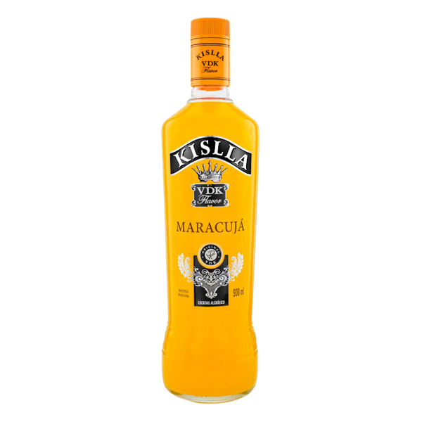 Garrafas De Destilados & Licores: Kislla Maracujá 900ml - Coquetel sabor maracuja à base de vodka, ideal para preparar diversos drinks, ou apreciar puro com gelo na balada, festa ou esquenta.