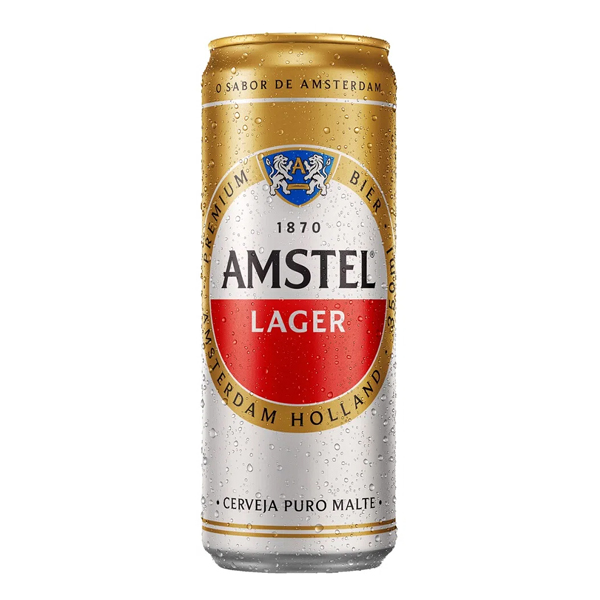 Cerveja: Amstel Lager Lata 350ml - Seja em casa ou no bar, a Amstel em lata de 350ml é a cerveja puro malte ideal para apreciar com os amigos. A cor dourada e o sabor característico levemente amargo da Amstel vai destacar o espírito livre da marca e de Amsterdã no seu dia a