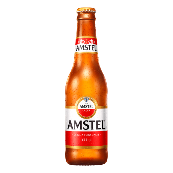 Cerveja: Amstel Lager Premium Malte Long Neck 355ml - Com receita europeia, ingredientes naturais e sem aditivos, levamos mais do que uma puro malte. Amstel tem o sabor refrescante de Amsterdã, sendo a 7ª maior marca de cerveja do mundo, disponível em mais de 100 mercados.