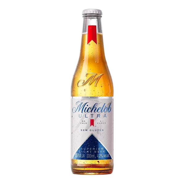 Vinhos & Cervejas: Michelob Ultra Superior Light Beer Long Neck 330ml - A Michelob Ultra Superior Light Beer Long Neck é uma opção refrescante e com baixo teor calórico. Com apenas 85 calorias e 80% menos carboidratos do que as cervejas comuns, ela é perfeita para quem busca equilíbrio e leveza.