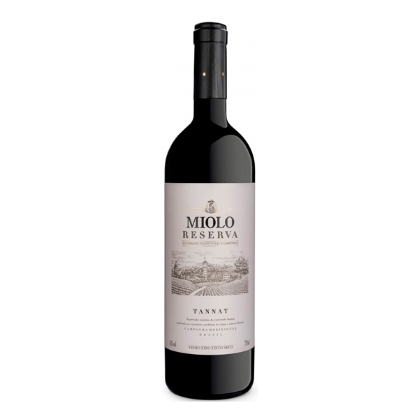 Cerveja: Vinho Nacional Miolo Reserva Tannat 750ml - Elaborado com a variedade de uva Tannat, este vinho apresenta uma coloração vermelho violáceo e aromas intensos de frutas vermelhas e menta.