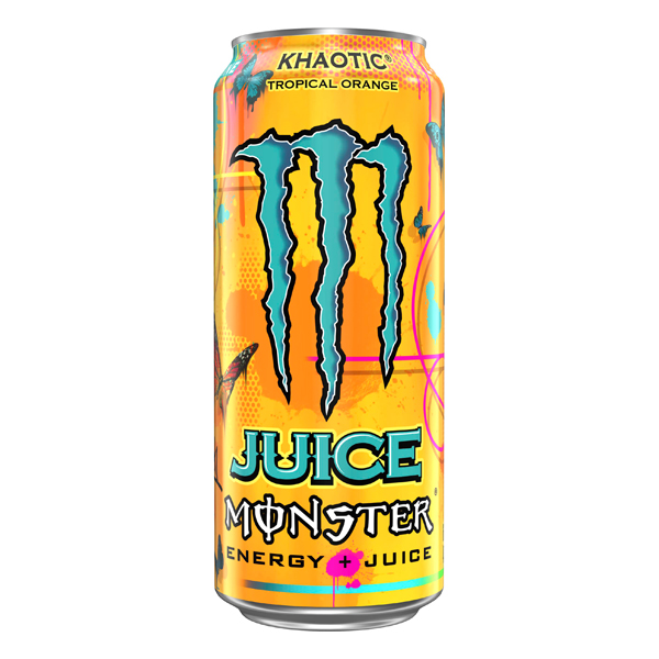Energéticos: Energético Monster Energy Juice Khaotic Tropical Orange Lata 473ml - Juice Monster sacudiu o jogo combinando suco verdadeiro com funcionalidade e atitude de bebida energética. Agora, mais de uma década depois, decidimos que era hora de uma pequena reforma do clássico. Iluminamos o sabor e ajustamos a mistura
