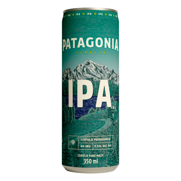 Cervejas (Unidade): Patagonia IPA Lata 350ml - Cerveja IPA com lúpulos plantados e colhidos em nossa própria fazenda, trazendo uma cerveja de sabor equilibrado e fácil de beber. Feito com água, malte e lúpulos argentinos e americanos. Produto pronto para consumo.