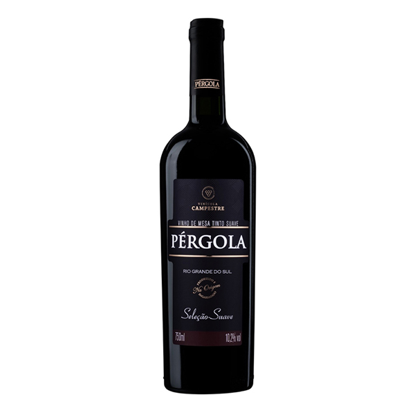 Vinhos Nacionais e Importados: Vinho Nacional Pérgola Tinto Suave 750ml - O Pérgola Seleção Tinto Suave é um vinho brasileiro de encanto equilibrado e harmônico. Criado com uvas americanas pela Vinícola Campestre, ele apresenta notas de frutas vermelhas e uma coloração vermelho violáceo. Excelente companhia para