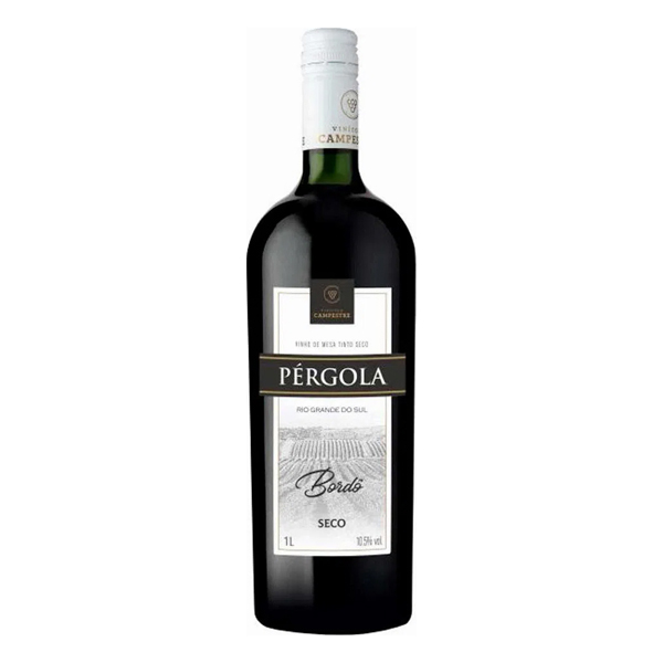 Vinhos (Garrafa de Vidro): Vinho Nacional Pérgola Bordô Seco Tinto 1L - Vinho Pérgola Bordo Tinto Seco pode ser facilmente com carnes vermelhas, massas condimentadas, frangos e peixes, queijos e molhos mais fortes. A vinícola Campestre, onde são elaborados os vinhos de mesa Pérgola, dispõe de aproximadamente 50