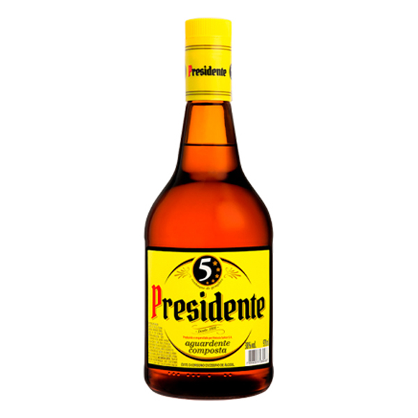 Destilados: Conhaque Presidente 900ml - De origem brasileira, o Conhaque, da Presidente, é aquela bebida que não pode faltar no bar da sua casa, pois ela é deliciosa, se servida pura ou mesmo como ingrediente de deliciosos e variados drinks e coquetéis.