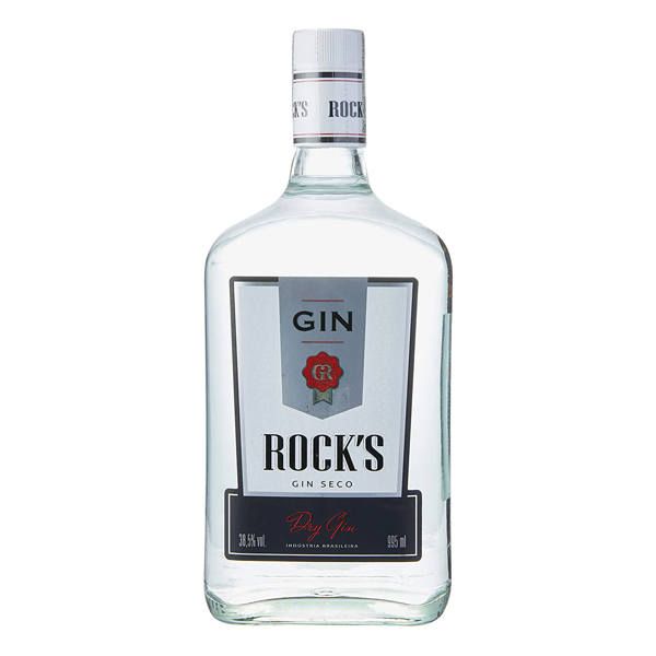Gin: Gin Rock’s 995ml - O Gin Rock’s é obtido pela destilação de um composto alcoólico retificado, na presença de bagas de zimbro, adquirindo os aromas e características dessa fruta.