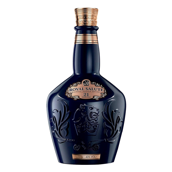 Destilados: Whisky Royal Salute 700ml - A primeira mistura de maltes da Royal Salute harmoniza 21 líquidos de todas as cinco regiões da Escócia. É um prazer profundo, com 21 anos. Teor alcoólico. 40 %.