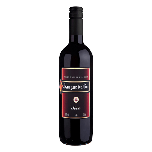 Vinhos (Garrafa de Vidro): Vinho Nacional Sangue de Boi Tinto Seco 750ml - Aroma fresco, típicos da variedade das uvas americanas e sabor encorpado, para ser consumido ainda jovem. Com graduação alcoólica de 10% vol. Sua temperatura ideal de consumo varia entre 14oC a 16oC. Harmoniza-se com massas com molhos médio