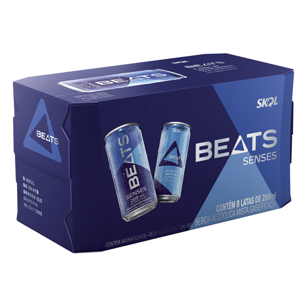 CERVEJAS: Skol Beats Senses Lata 269ml - Diferentes experiências para diferentes momentos: seja na curtição ou naquela conversa descontraída com os amigues, sempre vai ter uma Beats perfeita pra você!