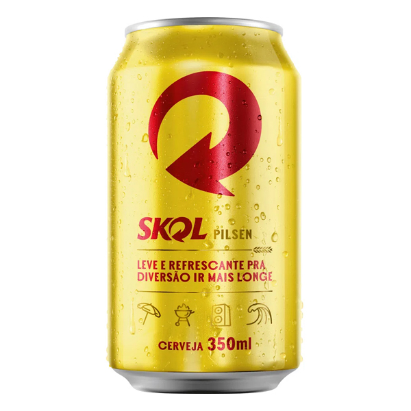 Cerveja: Skol Pilsen Lata 350ml - Cerveja do tipo Pilsen, Skol é uma cerveja clara, com aroma refinado e sabor leve e suave. Skol Pilsen é uma típica cerveja clara, com aroma refinado e sabor marcante.