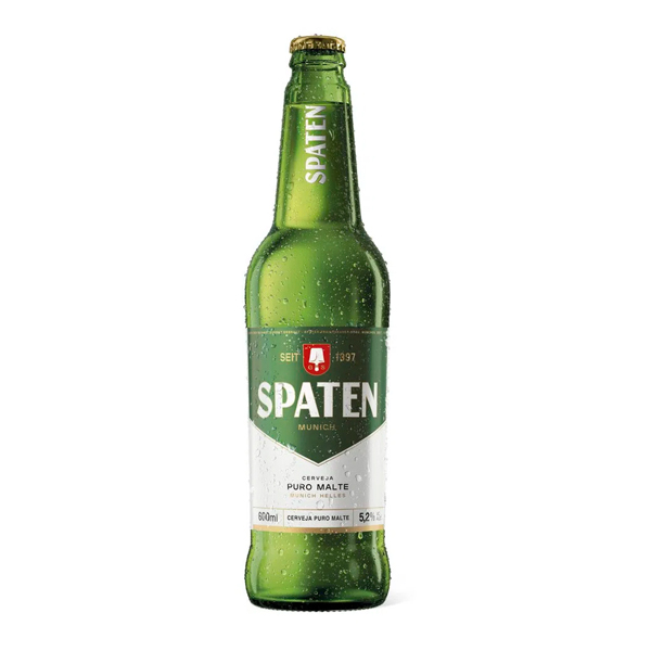 Long Neck: Spaten Puro Malte One Way LONG - Cerveja One Way SPATEN uma das primeiras puro malte do mundo e patrocinadora oficial da Oktoberfest de Munique, na Alemanha. Feita do jeito mais puro de se fazer cerveja, utilizando apenas água, malte e lúpulo.