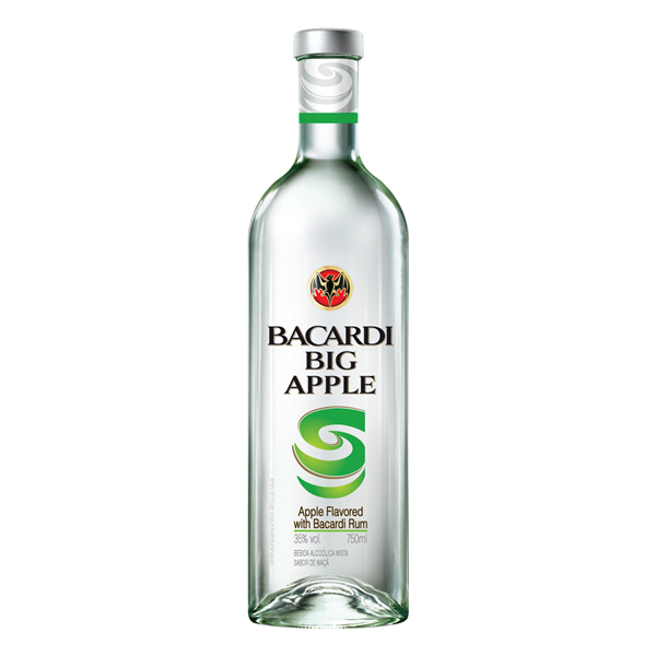 Rum: Rum Bacardi Big Apple 750ml - Rum Bacardi Big Apple tem um sabor fresco de maçãs, elaborada a partir das melhores e mais saborosas maçãs, incluindo maçãs Fuji, Golden Delicious, Granny Smith e variedades que combinadas à receita de Bacardi resultam em um delicioso sabor