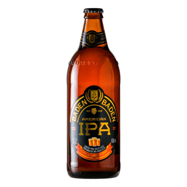 Cerveja: Baden Baden American IPA 600ml - Baden Baden também lançou uma American Ipa, porém além de uma lupulagem considerável a receita também leva a adição de suco de maracujá, o que aumenta ainda mais a percepção dos aromas cítricos. Uma curiosidade é que essa cerveja utiliza um