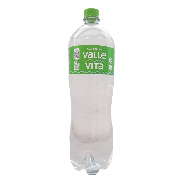 Água: Água Mineral Valle Vita Com Gás Pet 1,5L - Reconhecida no Rio Grande do Sul pela sua qualidade, a água Valle Vita preserva suas propriedades naturais. É insípida, inodora e incolor, o que garante uma água pura e leve.