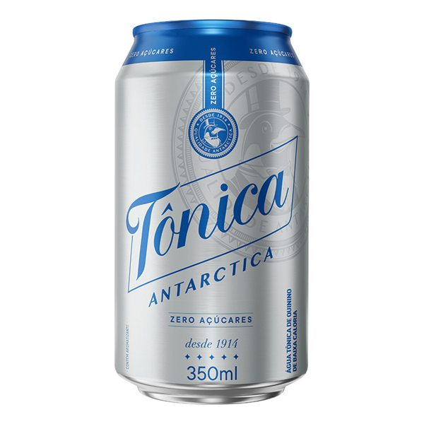 Refrigerantes: Água Tônica Antarctica Zero Açúcar Lata 350ml - Se você adora água tônica, mas não pode ingerir açúcar, a Água Tônica Diet, da Antarctica, é ideal para você. Esse produto possui quinino, o que lhe confere um forte amargor e aroma delicado.