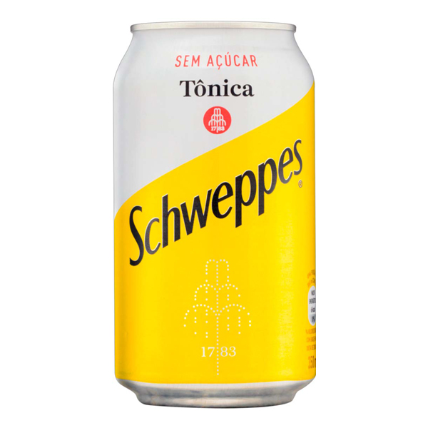 Energéticos: Água Tônica Schweppes Zero 350ml Lata - Versão sem açúcar da Schweppes Tônica, para quem deseja reduzir a ingestão de calorias sem abrir mão do sabor. Marca de refrigerante criada na Suíça há mais de 200 anos, Schweppes tem a elegância como um dos ingredientes principais.