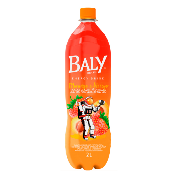 ENERGÉTICOS: Energético Baly Morango e Pêssego das Galáxias Pet 2L - É uma bebida energética ideal para quem curte uma vida mais saudável e necessita de maior disposição para as atividades do dia a dia. Feita para quem busca um sabor agradável associado ao estilo de vida saudável, através da alimentação e da