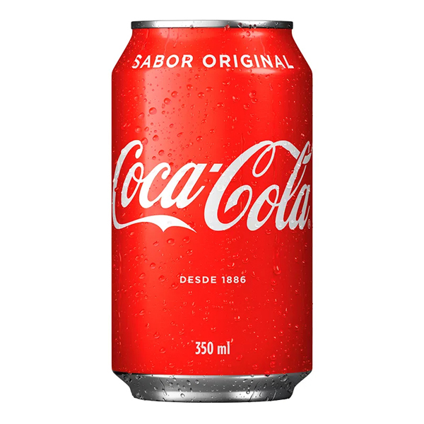 Refrigerantes: Coca-Cola Lata 350ml - Com sabor inconfundível e único, a Coca-Cola Original é o refrigerante mais tradicional e consumido no mundo inteiro!