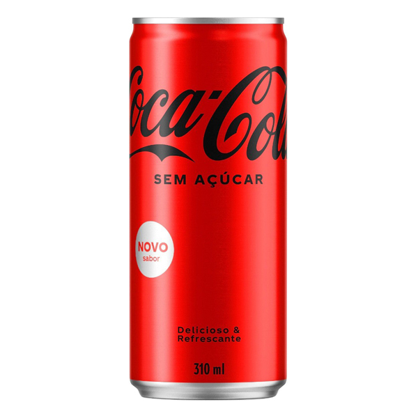 Refrigerante: Coca-Cola Zero Açúcar Lata 310ml - A Coca-Cola Sem Açúcar é um refrigerante que não contém calorias!
