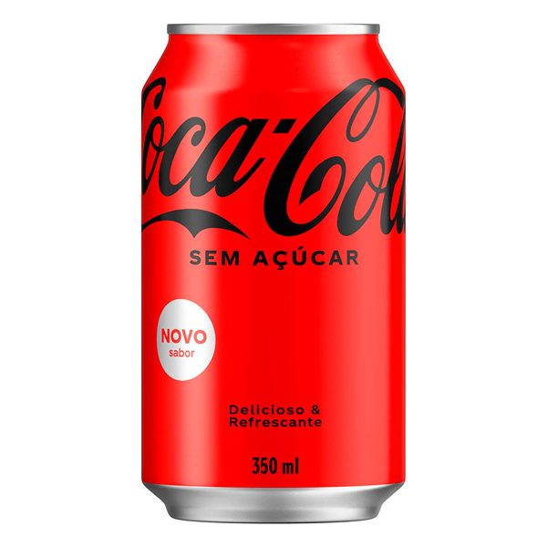 bebidas não alcoolicas: Coca-Cola Zero Açúcar Lata 350ml - A Coca-Cola Sem Açúcar é um refrigerante que não contém calorias!