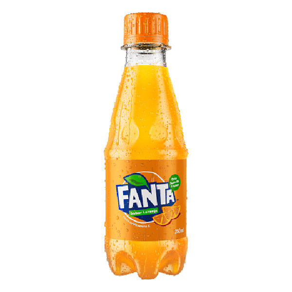 Refrigerantes: Fanta Laranja Pet 200ml - Segundo produto da Coca-Cola Brasil vendido no Brasil, fonte de vitamina C, feito com suco de frutas e menos 25% de açúcares.
