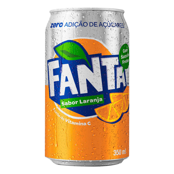 Refrigerante: Fanta Zero Açúcar Laranja Lata 350ml - O Refrigerante Fanta Laranja Zero produzido sem adição de açúcar com água gaseificada e suco de laranja, é uma excelente opção para matar a sede!