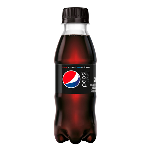 Refrigerantes: Pepsi Black Zero Açúcar Pet 200ml - O Refrigerante Pepsi Black Sem Açúcares é a escolha perfeita para quem busca uma experiência de sabor intensa, sem abrir mão da preocupação com a saúde.