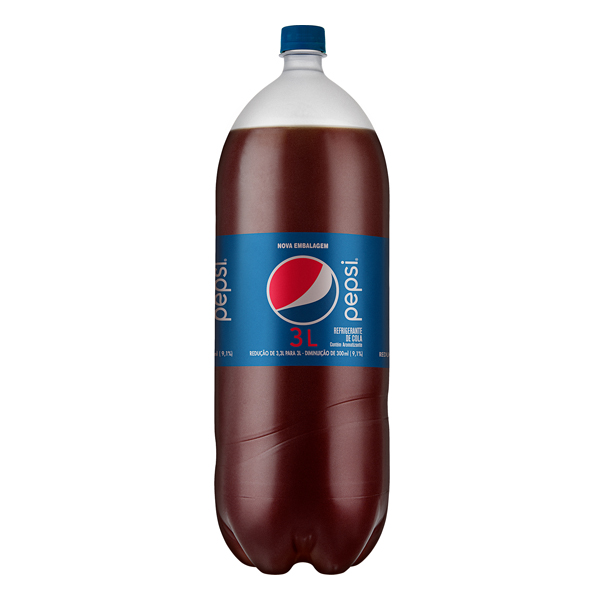 Refrigerantes: Pepsi Cola 3L - Sabor conhecido e amado no mundo inteiro.