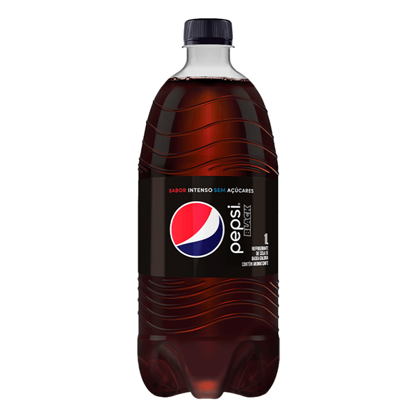 Refrigerante: Pepsi Zero Açúcar Black Pet 1L - Sabor conhecido e amado no mundo inteiro.