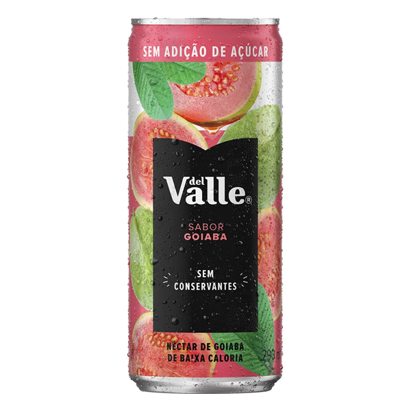 Suco: Del Valle Goiaba Lata 290ml - Del Valle sucos acredita que quem planta amor, colhe carinho. Por isso, seleciona as melhores frutas para levar os melhores produtos até a sua família.