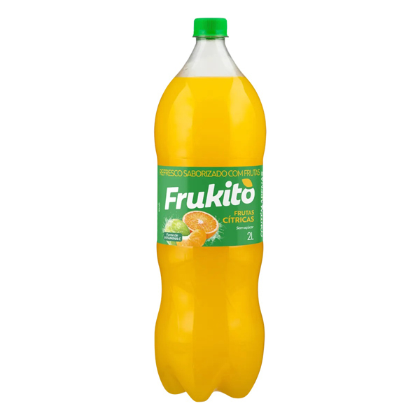 Sucos: Frukito Frutas Cítricas 2L - Refresco com sabor de Frutas Cítricas, da marca Frukito, em garrafa com 2 litros. Saborosa e refrescante, é uma bebida que traz uma mistura de laranja, limão e tangerina. Com sabor marcante, combina com diferentes momentos do dia, como lanc