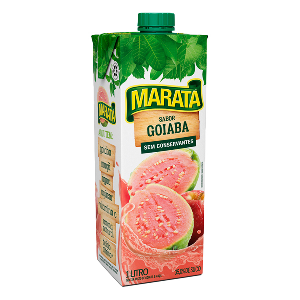 Suco: Maratá Goiaba 1L - Já pensou em ter em sua geladeira uma bebida gelada, saudável para poder beber nas horas de descanso ou para completar o sabor das refeições, o néctar de goiaba é perfeito.