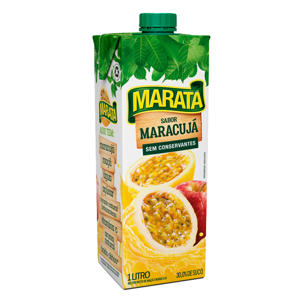 Suco: Maratá Maracujá 1L - Para você que está pensando em substituir os refrigerantes por bebidas saudáveis nas refeições e lanches de seu filho.