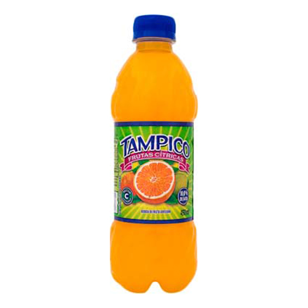 Sucos: Tampico Frutas Cítricas 450ml - Quando você coloca o Tampico no copo, sua cor única vai além do mesmo. Coloca Cor ao seu mundo! Um mundo onde você enxerga um potencial de aventura, mesmo nos lugares mais terrenos. Com apenas frutas um gole você é transportado a frutospia,