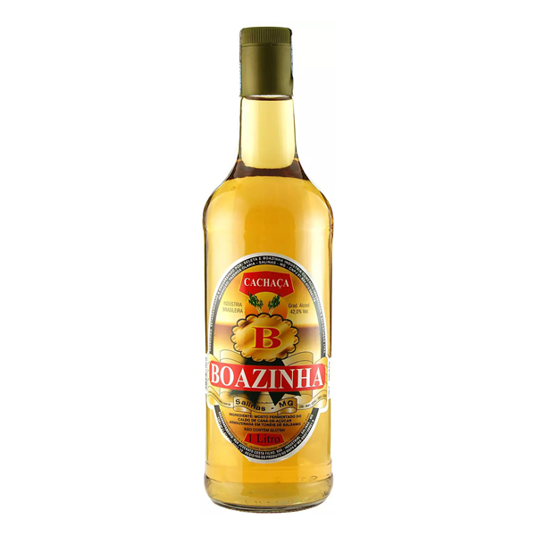 Cachaça: Cachaça Boazinha 1L - As cachaças envelhecidas em barris de bálsamo são conhecidas pelo seu sabor suave e aroma intenso de ervas.