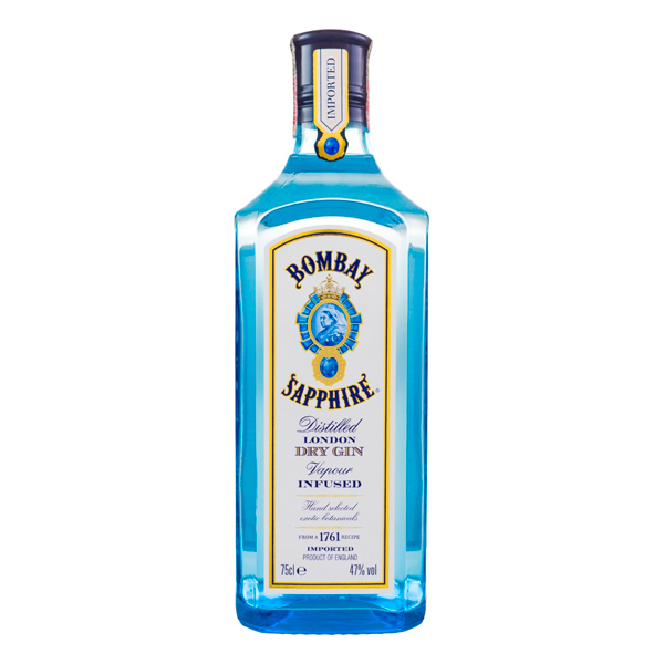 Destilados: Gin Bombay Sapphire London 750ml - A Bombay Sapphire é uma marca de gin que foi lançada pela primeira vez em 1986 pelo Wine-Merchant da Inglaterra. Em 1997, a Diageo vendeu a marca para a Bacardi. Feito a partir de um processo de destilação exclusivo, o Gin Bombay Sapphire 7