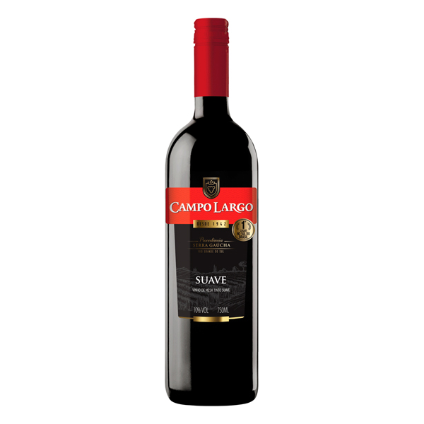 Cerveja: Vinho Campo Largo Tinto Suave 750ml - Elaborado com as uvas Bordô e alta predominância da Isabel, possui coloração vermelho-rubi, aroma inconfundível lembrando frutas maduras e sabor suave na boca. Com mais de 70 anos de história, a marca Campo Largo é Top Of Mind entre os cons