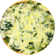 Tradicionais: Escarola - Pizza Broto (Ingredientes: Chicória Refogada C/ Azeite de Oliva e Alho, Cobertura de Mussarela, Molho, Orégano)