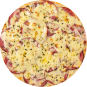 Especiais: Moda da Casa - Pizza Broto (Ingredientes: Lombo Canadense, Molho, Mussarela, Orégano, Provolone)