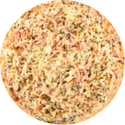 Especiais: Bianca - Pizza Broto (Ingredientes: Chester Defumado, Molho, Mussarela, Orégano, Provolone)