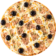 Especiais: Chester c/ Catupiry - Pizza Broto (Ingredientes: Azeitona, Catupiry, Chester Defumado, Molho, Mussarela, Orégano)