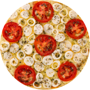 Especiais: Palmito - Pizza Broto (Ingredientes: Molho, Mussarela, Orégano, Palmito, Tomate em Rodelas)